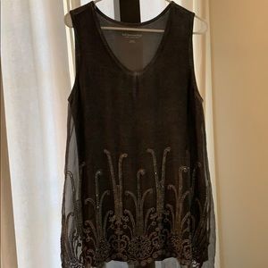 Tank with sequin detail at bottom